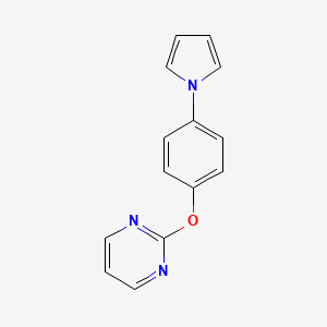 molecular formula C14H11N3O B2973089 2-[4-(1H-吡咯-1-基)苯氧基]嘧啶 CAS No. 339104-69-7