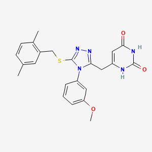6-((5-((2,5-dimethylbenzyl)thio)-4-(3-methoxyphenyl)-4H-1,2,4-triazol-3-yl)methyl)pyrimidine-2,4(1H,3H)-dione