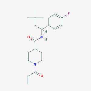 N-[1-(4-Fluorophenyl)-3,3-dimethylbutyl]-1-prop-2-enoylpiperidine-4-carboxamide