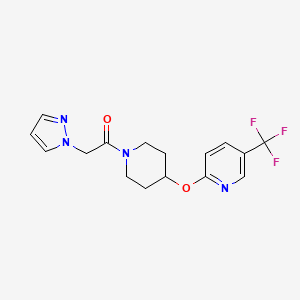 2-(1H-pyrazol-1-yl)-1-(4-((5-(trifluoromethyl)pyridin-2-yl)oxy)piperidin-1-yl)ethanone