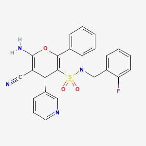 2-Amino-6-(2-fluorobenzyl)-4-pyridin-3-yl-4,6-dihydropyrano[3,2-c][2,1]benzothiazine-3-carbonitrile 5,5-dioxide
