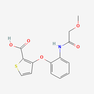 molecular formula C14H13NO5S B2973099 3-{2-[(2-Methoxyacetyl)amino]phenoxy}-2-thiophenecarboxylic acid CAS No. 900019-09-2