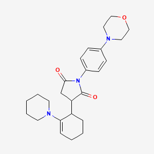 molecular formula C25H33N3O3 B2973100 1-(4-吗啉-4-基苯基)-3-(2-哌啶环己-2-烯基)唑烷-2,5-二酮 CAS No. 881482-93-5