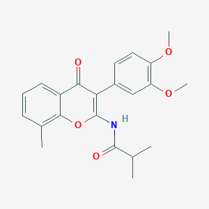 N-[3-(3,4-dimethoxyphenyl)-8-methyl-4-oxo-4H-chromen-2-yl]-2-methylpropanamide
