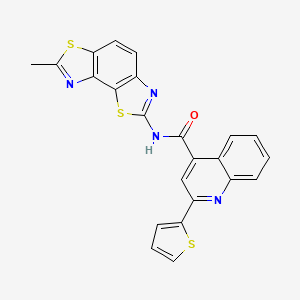 N-(7-methyl-[1,3]thiazolo[5,4-e][1,3]benzothiazol-2-yl)-2-thiophen-2-ylquinoline-4-carboxamide