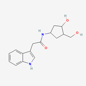 N-(3-hydroxy-4-(hydroxymethyl)cyclopentyl)-2-(1H-indol-3-yl)acetamide