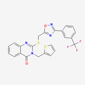 3-(thiophen-2-ylmethyl)-2-(((3-(3-(trifluoromethyl)phenyl)-1,2,4-oxadiazol-5-yl)methyl)thio)quinazolin-4(3H)-one