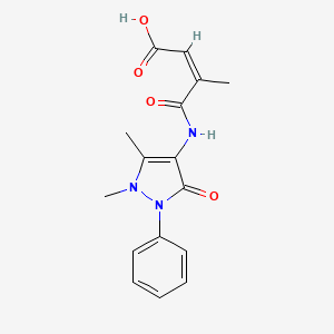 (Z)-4-((1,5-dimethyl-3-oxo-2-phenyl-2,3-dihydro-1H-pyrazol-4-yl)amino)-3-methyl-4-oxobut-2-enoic acid