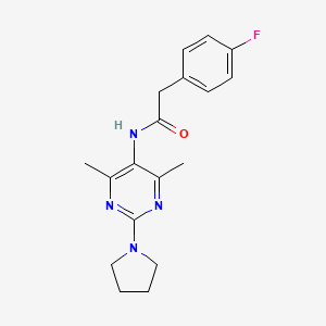 N-(4,6-dimethyl-2-(pyrrolidin-1-yl)pyrimidin-5-yl)-2-(4-fluorophenyl)acetamide
