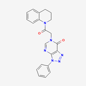 molecular formula C21H18N6O2 B2973130 6-[2-(3,4-dihydro-2H-quinolin-1-yl)-2-oxoethyl]-3-phenyltriazolo[4,5-d]pyrimidin-7-one CAS No. 863018-59-1