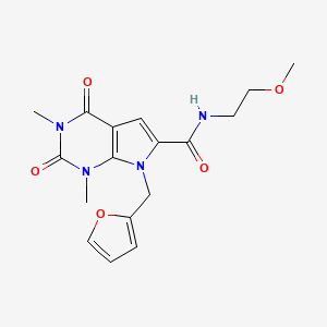 7-(furan-2-ylmethyl)-N-(2-methoxyethyl)-1,3-dimethyl-2,4-dioxo-2,3,4,7-tetrahydro-1H-pyrrolo[2,3-d]pyrimidine-6-carboxamide
