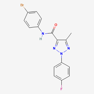 molecular formula C16H12BrFN4O B2973133 N-(4-溴苯基)-2-(4-氟苯基)-5-甲基-2H-1,2,3-三唑-4-甲酰胺 CAS No. 343372-87-2