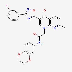molecular formula C27H20FN5O5 B2973134 N-(3-phenylpropyl)-3-(2-propyl-1H-benzimidazol-5-yl)propanamide CAS No. 1029770-26-0