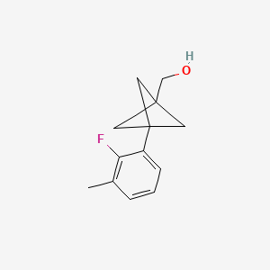 molecular formula C13H15FO B2973139 [3-(2-Fluoro-3-methylphenyl)-1-bicyclo[1.1.1]pentanyl]methanol CAS No. 2287283-96-7