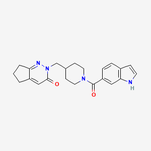 molecular formula C22H24N4O2 B2973147 2-{[1-(1H-indole-6-carbonyl)piperidin-4-yl]methyl}-2H,3H,5H,6H,7H-cyclopenta[c]pyridazin-3-one CAS No. 2201707-31-3