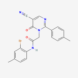 molecular formula C21H17BrN4O2 B2973155 N-(2-bromo-4-methylphenyl)-2-(5-cyano-6-oxo-2-(p-tolyl)pyrimidin-1(6H)-yl)acetamide CAS No. 1251617-48-7