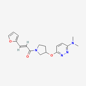 molecular formula C17H20N4O3 B2973157 (E)-1-(3-((6-(二甲氨基)吡啶哒嗪-3-基)氧基)吡咯烷-1-基)-3-(呋喃-2-基)丙-2-烯-1-酮 CAS No. 2035001-47-7