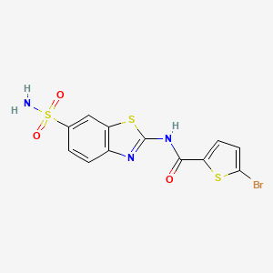 molecular formula C12H8BrN3O3S3 B2973158 5-bromo-N-(6-sulfamoylbenzo[d]thiazol-2-yl)thiophene-2-carboxamide CAS No. 391223-62-4