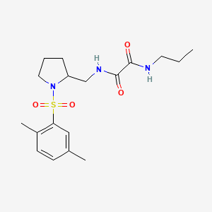 molecular formula C18H27N3O4S B2973160 N1-((1-((2,5-dimethylphenyl)sulfonyl)pyrrolidin-2-yl)methyl)-N2-propyloxalamide CAS No. 896284-70-1