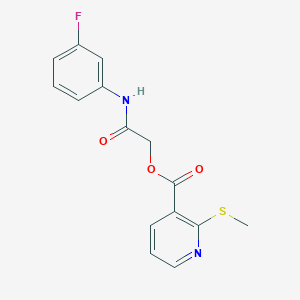 molecular formula C15H13FN2O3S B2973169 [2-(3-Fluoroanilino)-2-oxoethyl] 2-methylsulfanylpyridine-3-carboxylate CAS No. 878470-14-5