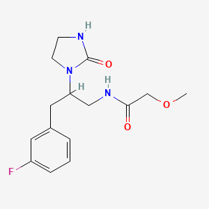 molecular formula C15H20FN3O3 B2973170 N-(3-(3-fluorophenyl)-2-(2-oxoimidazolidin-1-yl)propyl)-2-methoxyacetamide CAS No. 1421515-00-5