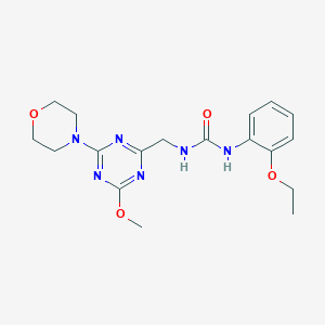 molecular formula C18H24N6O4 B2973182 1-(2-Ethoxyphenyl)-3-((4-methoxy-6-morpholino-1,3,5-triazin-2-yl)methyl)urea CAS No. 2034541-21-2