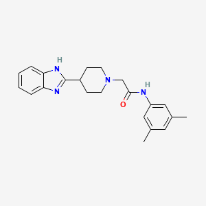 molecular formula C22H26N4O B2973186 2-(4-(1H-benzo[d]imidazol-2-yl)piperidin-1-yl)-N-(3,5-dimethylphenyl)acetamide CAS No. 887214-58-6
