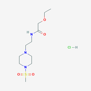 molecular formula C11H24ClN3O4S B2973187 2-ethoxy-N-(2-(4-(methylsulfonyl)piperazin-1-yl)ethyl)acetamide hydrochloride CAS No. 1351622-34-8