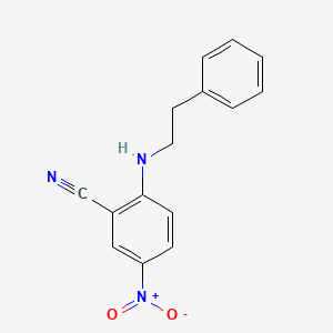 molecular formula C15H13N3O2 B2973192 5-Nitro-2-[(2-phenylethyl)amino]benzonitrile CAS No. 764707-23-5