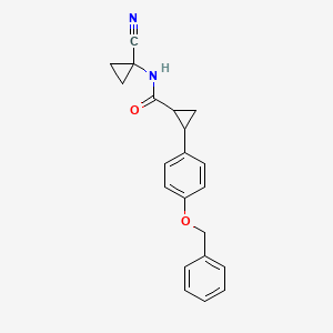 molecular formula C21H20N2O2 B2973194 2-[4-(benzyloxy)phenyl]-N-(1-cyanocyclopropyl)cyclopropane-1-carboxamide CAS No. 1424369-07-2