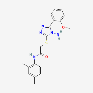 molecular formula C19H21N5O2S B2973198 2-{[4-氨基-5-(2-甲氧基苯基)-4H-1,2,4-三唑-3-基]硫代}-N-(2,4-二甲基苯基)乙酰胺 CAS No. 733787-53-6