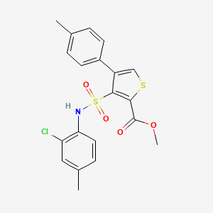 molecular formula C20H18ClNO4S2 B2973199 Methyl 3-[(2-chloro-4-methylphenyl)sulfamoyl]-4-(4-methylphenyl)thiophene-2-carboxylate CAS No. 941888-47-7