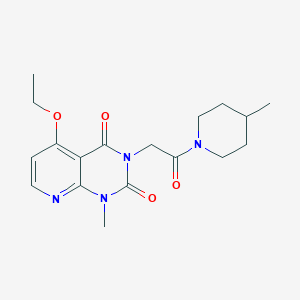 molecular formula C18H24N4O4 B2973200 5-ethoxy-1-methyl-3-[2-(4-methylpiperidin-1-yl)-2-oxoethyl]-1H,2H,3H,4H-pyrido[2,3-d]pyrimidine-2,4-dione CAS No. 1005298-63-4