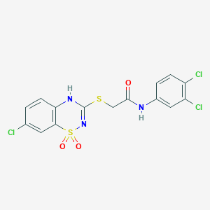 2-((7-chloro-1,1-dioxido-4H-benzo[e][1,2,4]thiadiazin-3-yl)thio)-N-(3,4-dichlorophenyl)acetamide