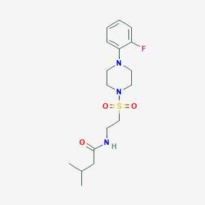 N-(2-((4-(2-fluorophenyl)piperazin-1-yl)sulfonyl)ethyl)-3-methylbutanamide