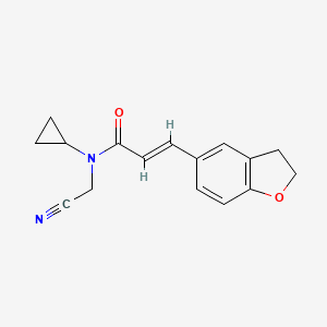 molecular formula C16H16N2O2 B2973213 (E)-N-(cyanomethyl)-N-cyclopropyl-3-(2,3-dihydro-1-benzofuran-5-yl)prop-2-enamide CAS No. 1252567-99-9