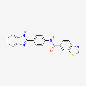 molecular formula C21H14N4OS B2973220 N-(4-(1H-benzo[d]imidazol-2-yl)phenyl)benzo[d]thiazole-6-carboxamide CAS No. 681173-80-8