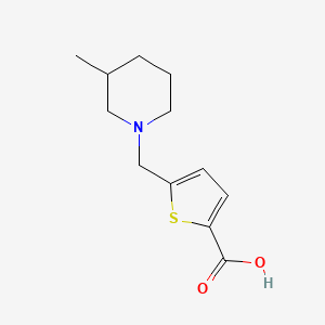 molecular formula C12H17NO2S B2973231 5-[(3-Methylpiperidin-1-yl)methyl]thiophene-2-carboxylic acid CAS No. 1174887-28-5