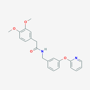molecular formula C22H22N2O4 B2973232 2-(3,4-dimethoxyphenyl)-N-(3-(pyridin-2-yloxy)benzyl)acetamide CAS No. 1705672-85-0