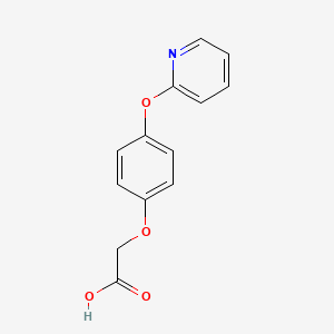 molecular formula C13H11NO4 B2973233 2-[4-(Pyridin-2-yloxy)phenoxy]acetic acid CAS No. 949980-40-9