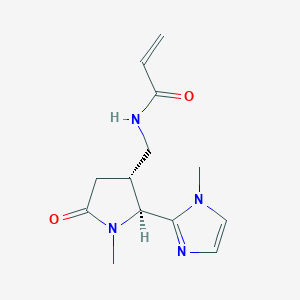 molecular formula C13H18N4O2 B2973247 N-{[(2S,3R)-1-methyl-2-(1-methyl-1H-imidazol-2-yl)-5-oxopyrrolidin-3-yl]methyl}prop-2-enamide CAS No. 2094023-99-9