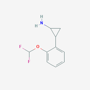 molecular formula C10H11F2NO B2973251 2-[2-(Difluoromethoxy)phenyl]cyclopropan-1-amine CAS No. 1157693-02-1