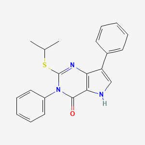 molecular formula C21H19N3OS B2973253 2-(isopropylthio)-3,7-diphenyl-3H-pyrrolo[3,2-d]pyrimidin-4(5H)-one CAS No. 2034315-69-8