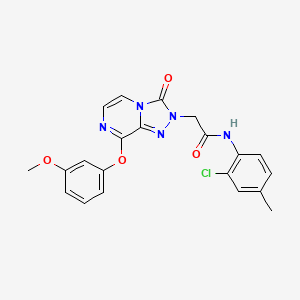 molecular formula C21H18ClN5O4 B2973259 N-(2-chloro-4-methylphenyl)-2-(8-(3-methoxyphenoxy)-3-oxo-[1,2,4]triazolo[4,3-a]pyrazin-2(3H)-yl)acetamide CAS No. 1251633-78-9