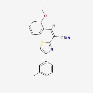 (Z)-2-(4-(3,4-dimethylphenyl)thiazol-2-yl)-3-(2-methoxyphenyl)acrylonitrile