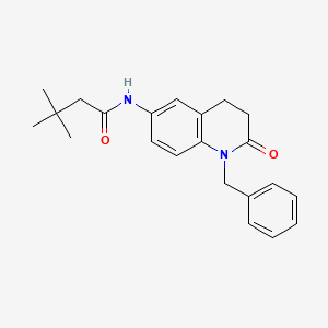 molecular formula C22H26N2O2 B2973266 N-(1-benzyl-2-oxo-1,2,3,4-tetrahydroquinolin-6-yl)-3,3-dimethylbutanamide CAS No. 951505-62-7