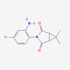 molecular formula C13H13BrN2O2 B2973268 3-(2-Amino-4-bromophenyl)-6,6-dimethyl-3-azabicyclo[3.1.0]hexane-2,4-dion+ CAS No. 1484752-14-8