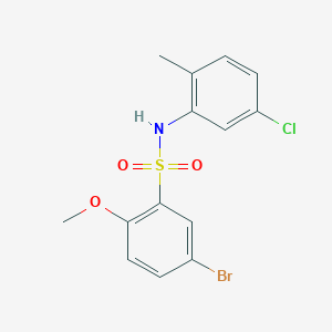 molecular formula C14H13BrClNO3S B2973287 5-bromo-N-(5-chloro-2-methylphenyl)-2-methoxybenzenesulfonamide CAS No. 903365-28-6