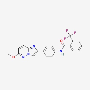 molecular formula C21H15F3N4O2 B2973289 N-(4-(6-甲氧基咪唑并[1,2-b]哒嗪-2-基)苯基)-2-(三氟甲基)苯甲酰胺 CAS No. 955801-83-9