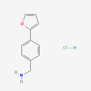 molecular formula C11H12ClNO B2973299 [4-(Furan-2-yl)phenyl]methanamine hydrochloride CAS No. 886457-56-3